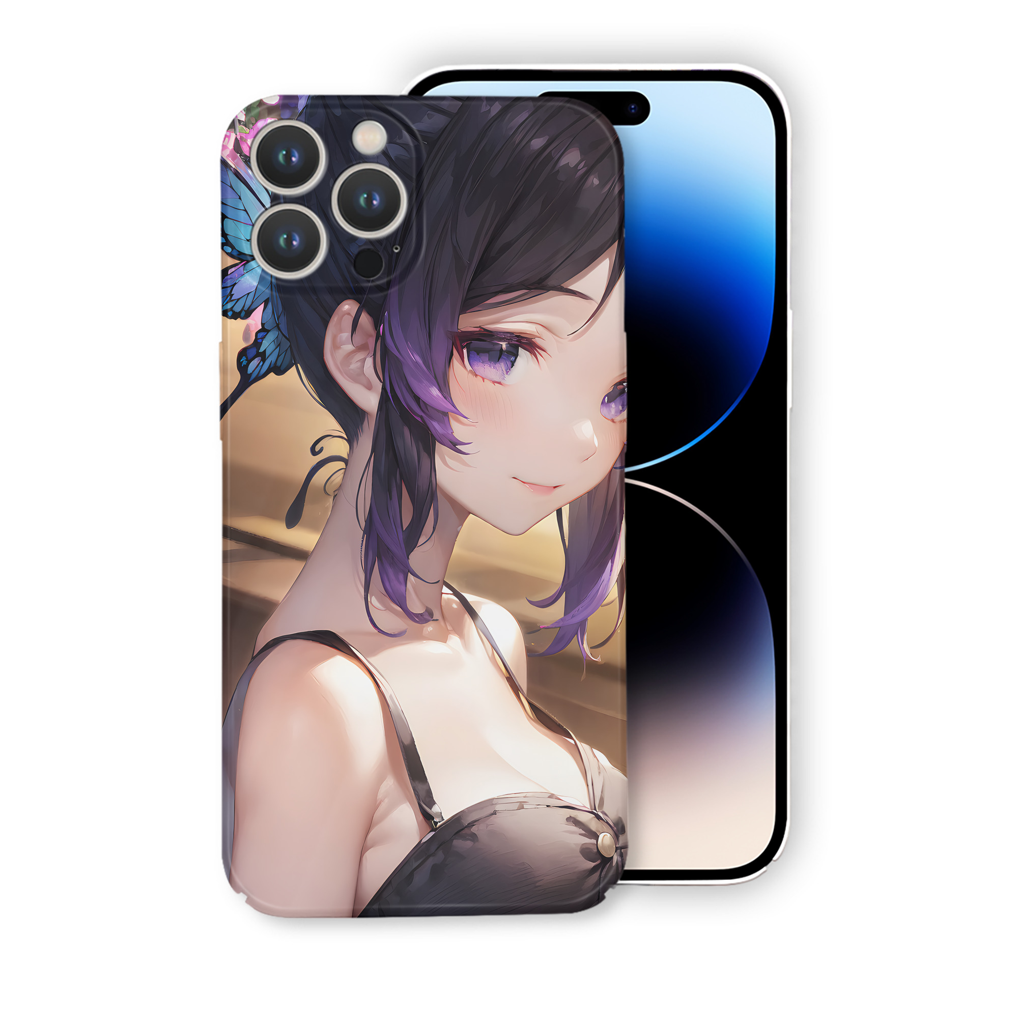 （画像用） 鬼滅の刃（きめつのやいば）蟲柱-胡蝶 しのぶ／こちょう しのぶ Kochou Shinobu 【iPhone 14シリーズ対応】ハードケース